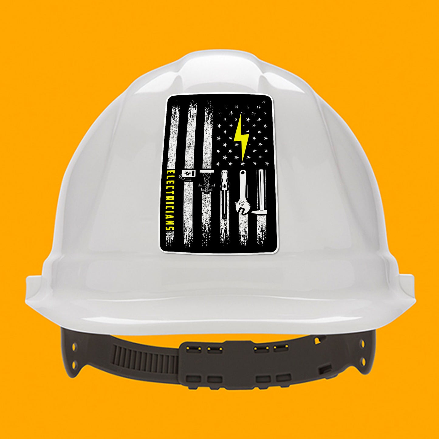 Patriotic Electricians Usa Flag Sticker Funny Electricity Lineman Blue Collar Sticker Waterproof Vinyl Decals for Car Truck Laptop Helmet Water Bottles Bicycle Luggage Stickers