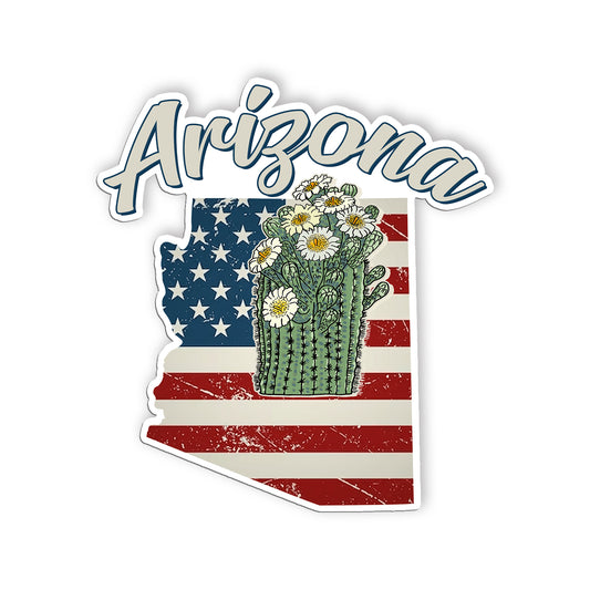 Arizona State Flowers Stickers  US State Shaped Map Stickers, Vintage American F