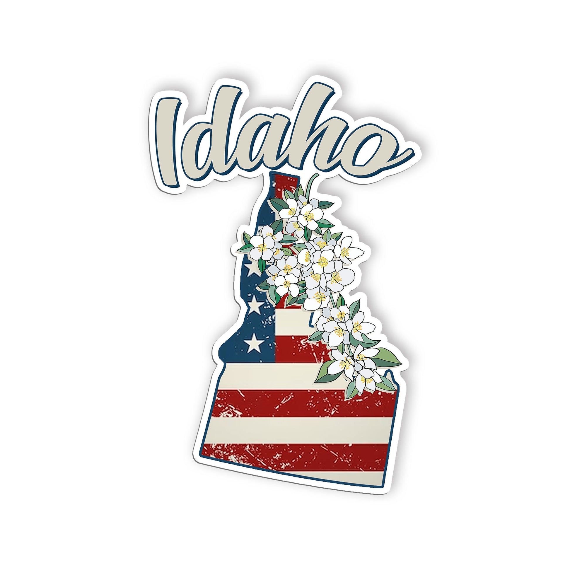 Idaho State Flowers Stickers  US State Shaped Map Stickers, Vintage American Fla