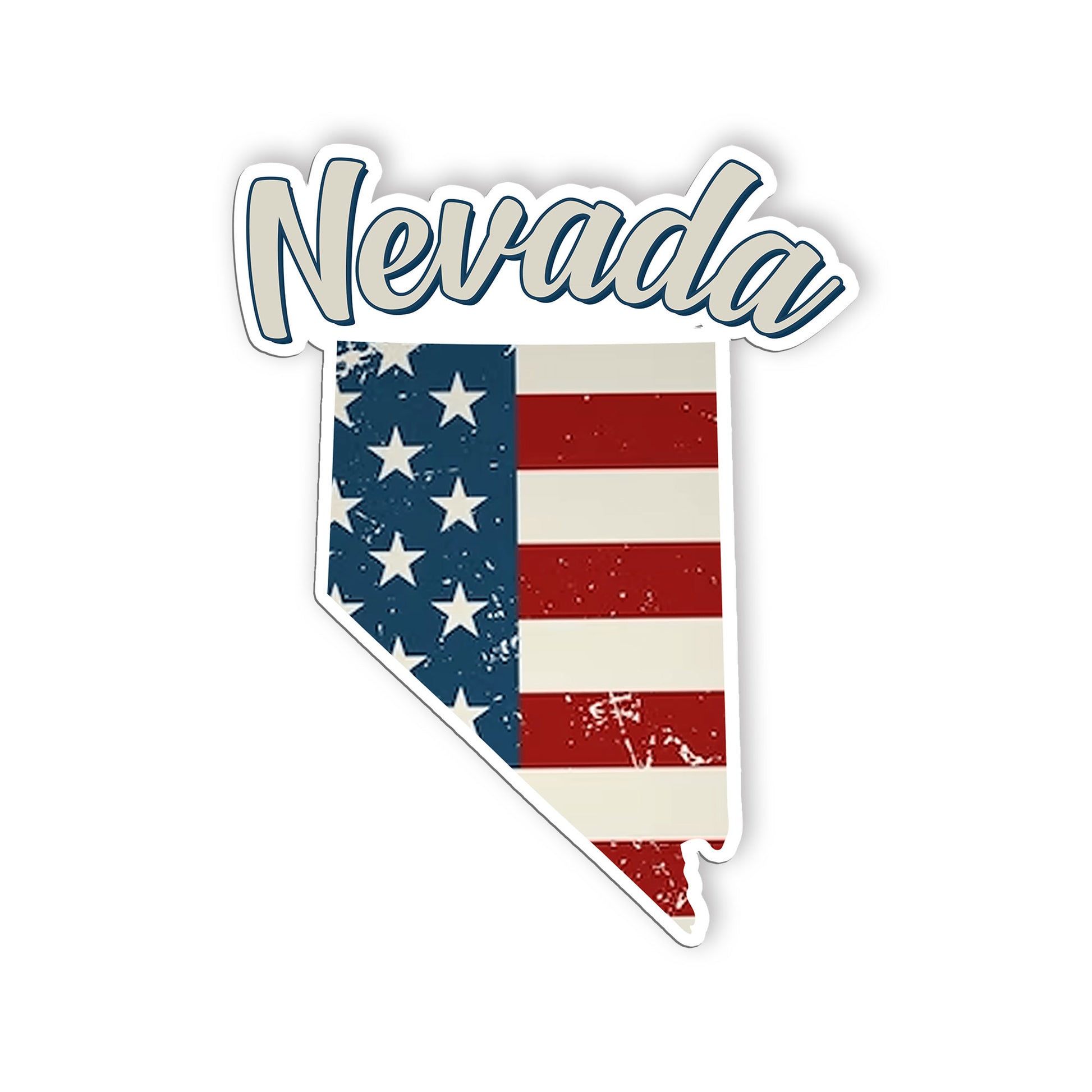 nevada Stickers  US State Shaped Map Stickers, Vintage American Flag Patriotic V