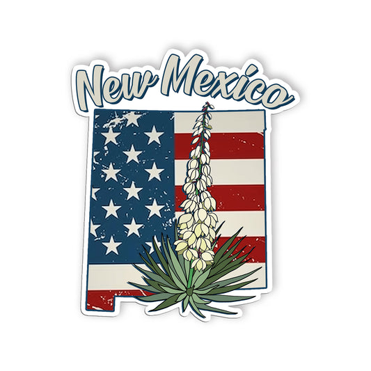 New Mexico State Flowers Stickers  US State Shaped Map Stickers, Vintage America