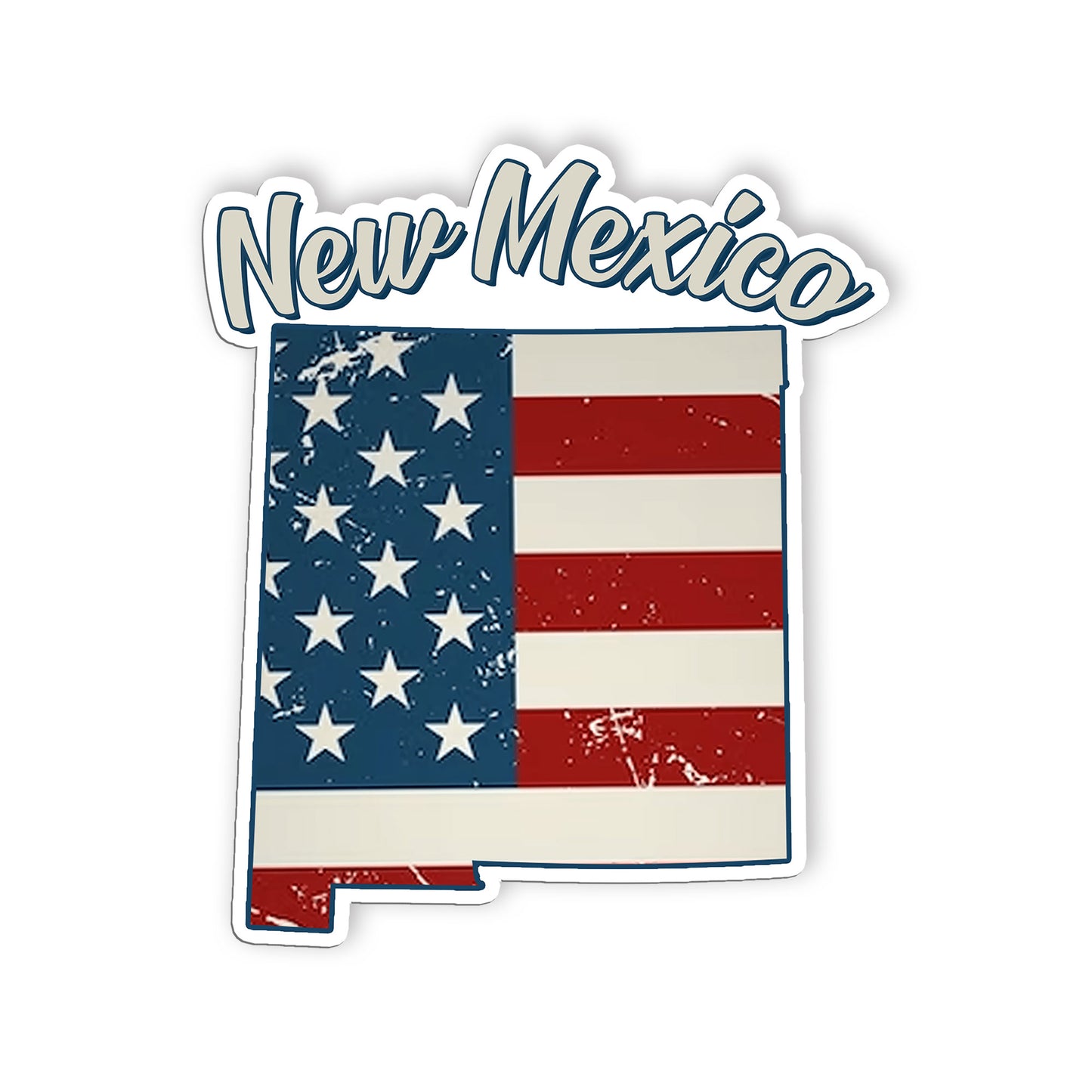 New mexico Stickers  US State Shaped Map Stickers, Vintage American Flag Patriot