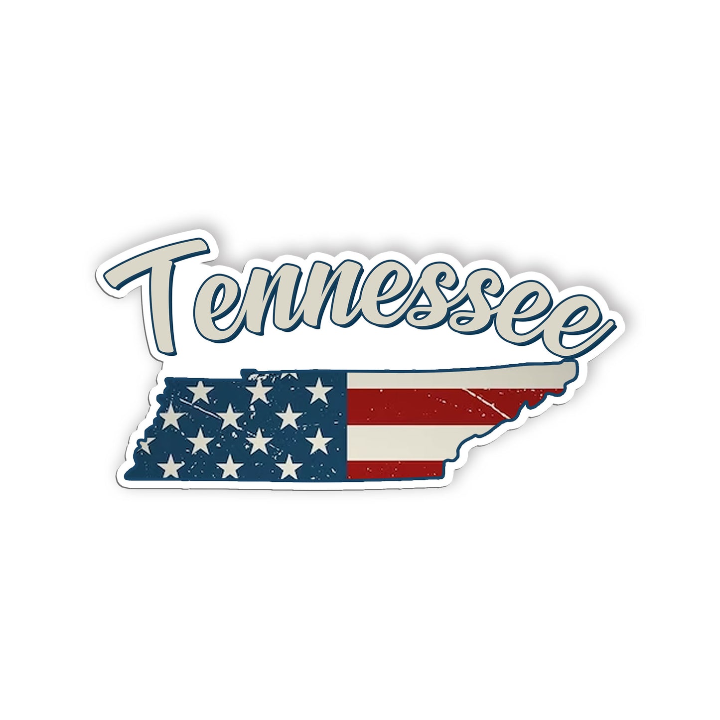 Tennessee Stickers  US State Shaped Map Stickers, Vintage American Flag Patrioti