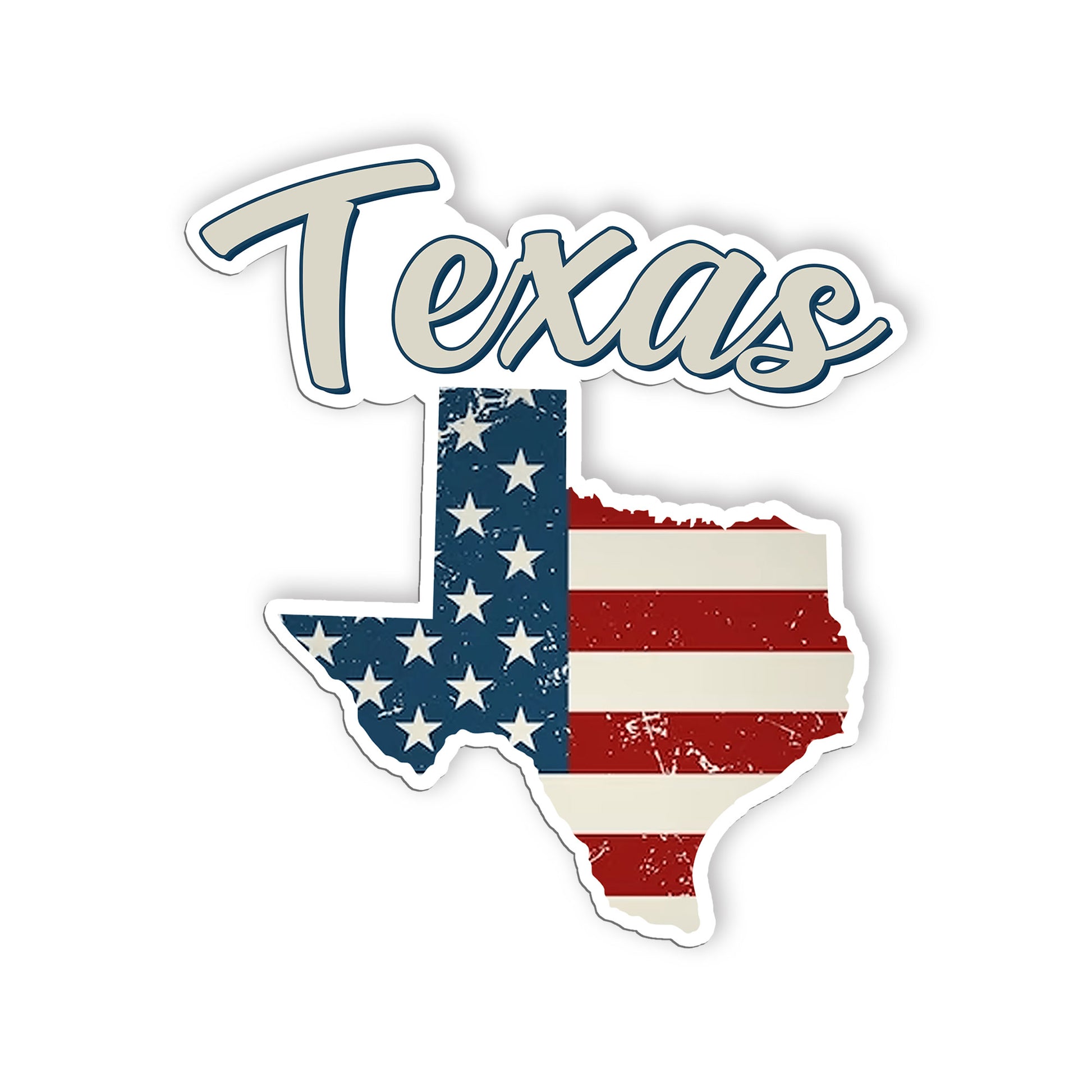 Texas Stickers  US State Shaped Map Stickers, Vintage American Flag Patriotic Vi