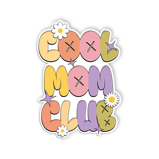 Cool Mom Club Stickers Happy Mother Day Sticker Pretty Mom Mama Decal Waterproof