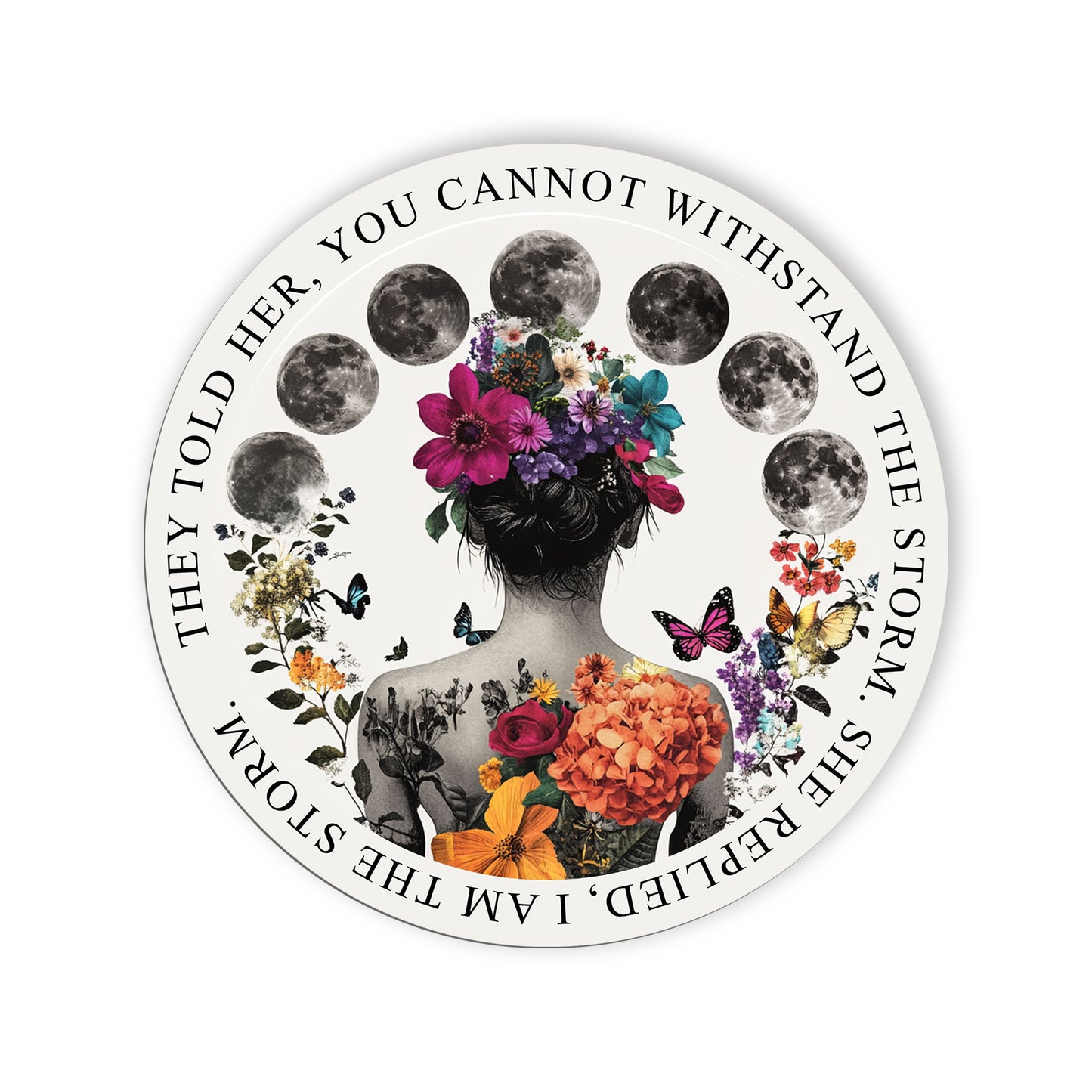 Ive Survived Too Many Storms Stickers Flowers Moon Women Rights Stickers Waterpr
