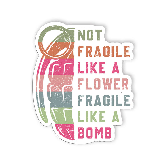 Not Fragile Like A Flower Sticker RBG Quote Flower Book Lover Feminist Stickers