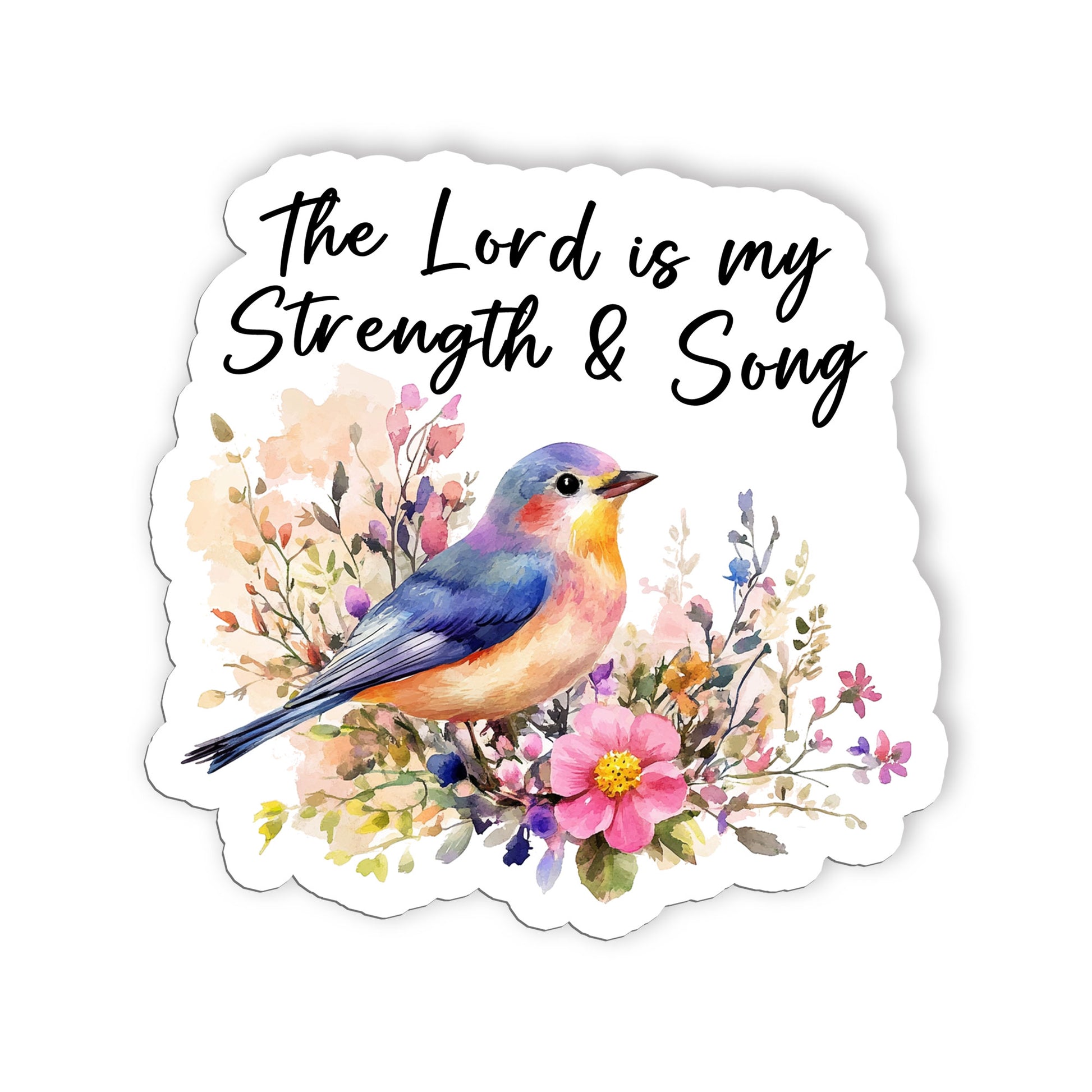 The Lord Is My Strength Sticker Bible Faith Sticker Religious Quote Stickers Wat