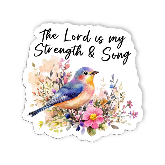 The Lord Is My Strength Sticker Bible Faith Sticker Religious Quote Stickers Wat