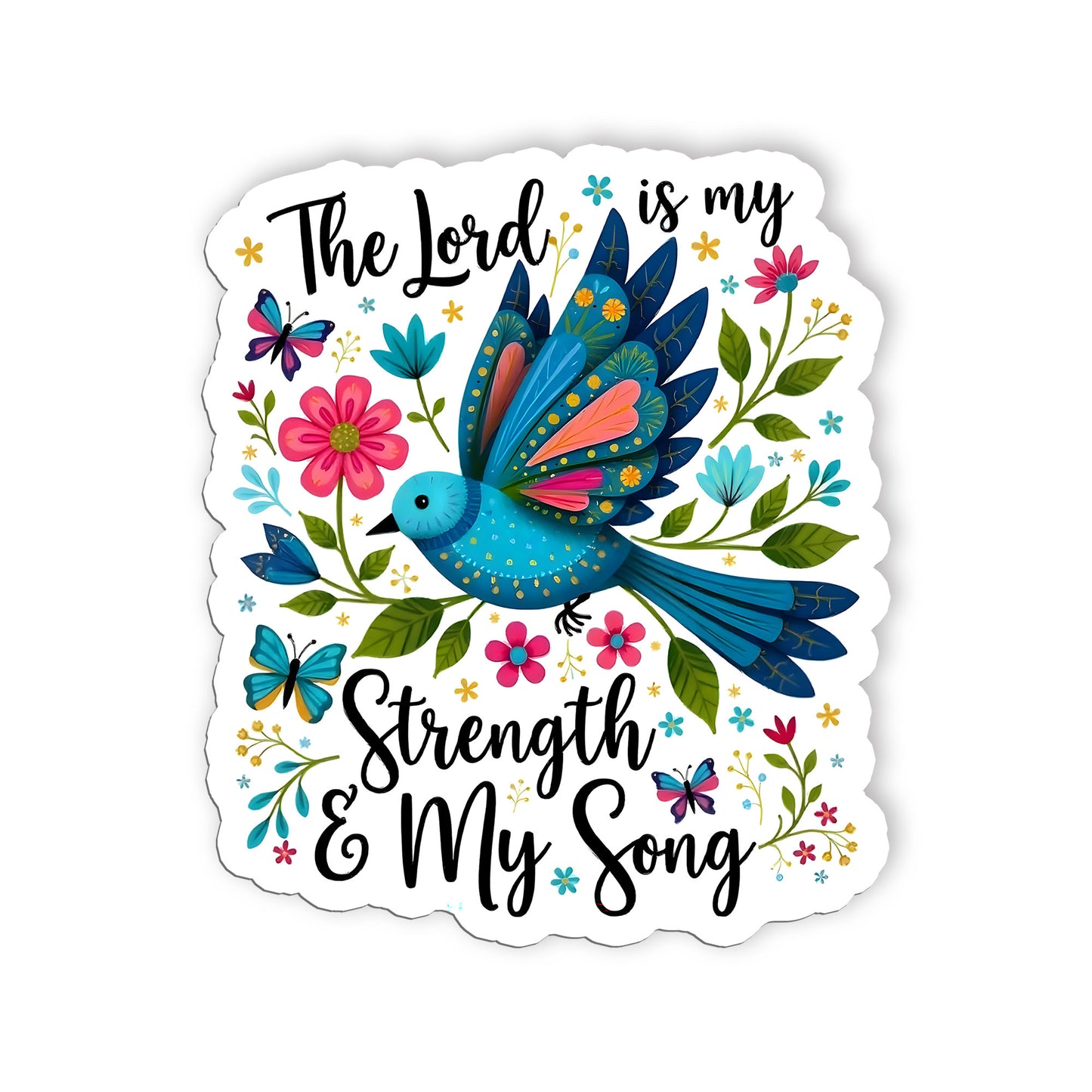 The Lord Is My Strength Sticker Religious Bible Christian Psalm 11814 Quote Stic