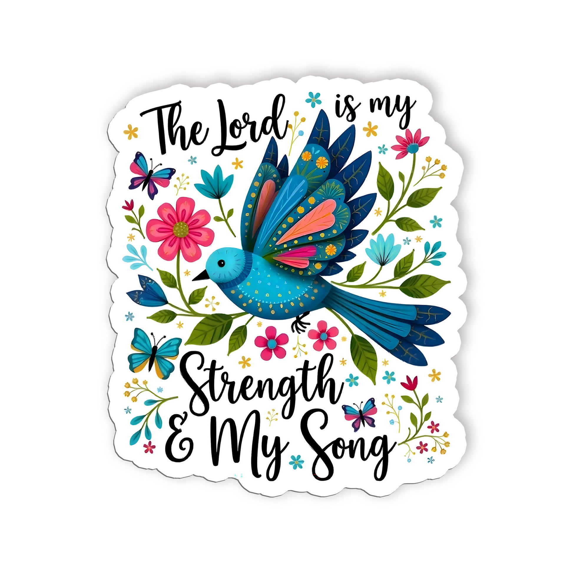 The Lord Is My Strength Sticker Religious Bible Christian Psalm 11814 Quote Stic