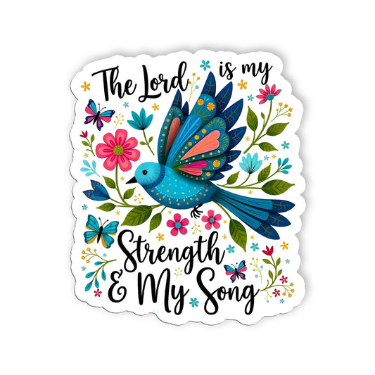 The Lord Is My Strength Sticker Religious Bible Christian Psalm 11814 Quote Stic