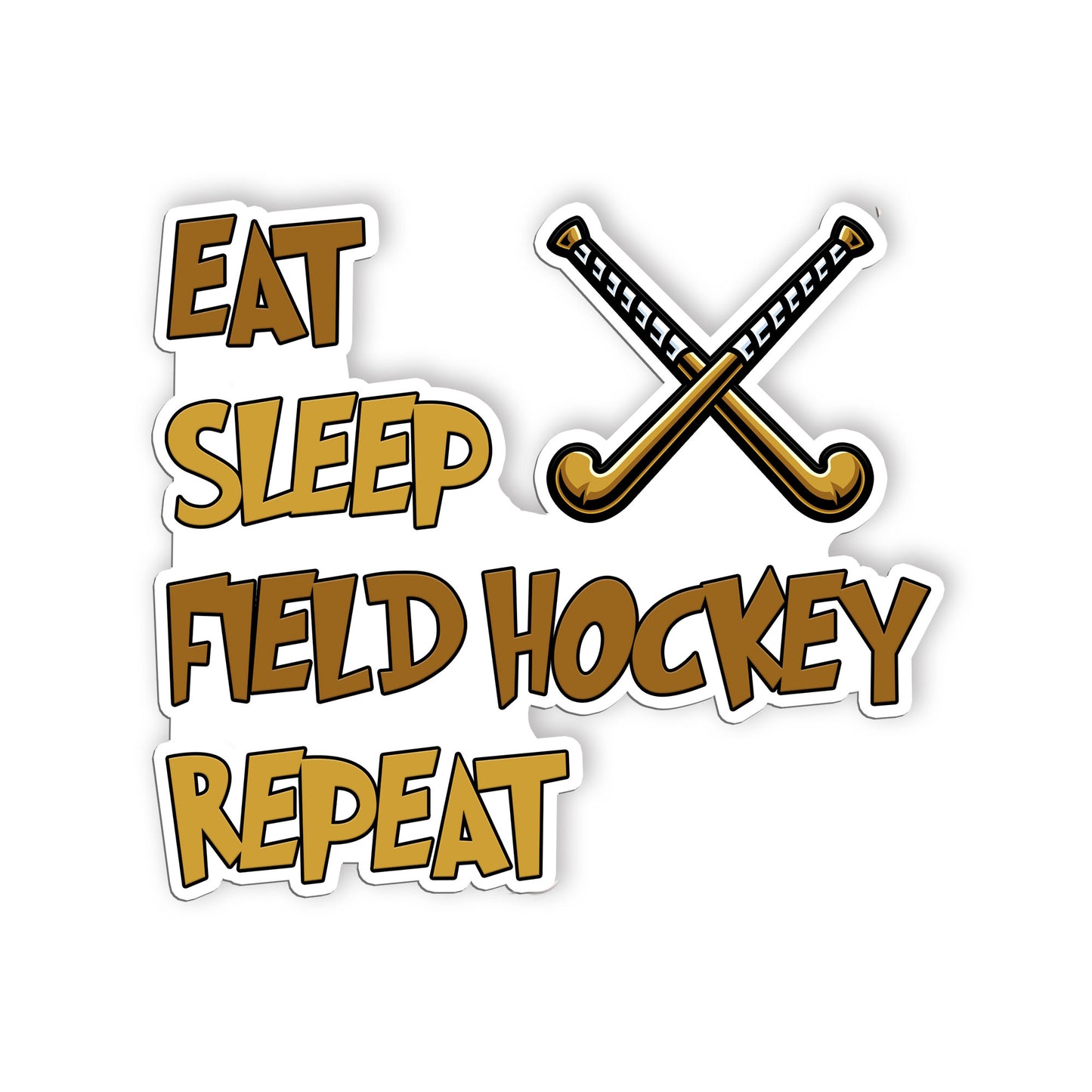 Eat Sleep Field Hockey Repeat Stickers Funny Hockey Lover Stickers Waterproof Vi