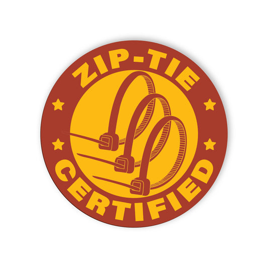 Zip Tie Certified Stickers Funny Technician Fixing Mechanic Sticker Waterproof V