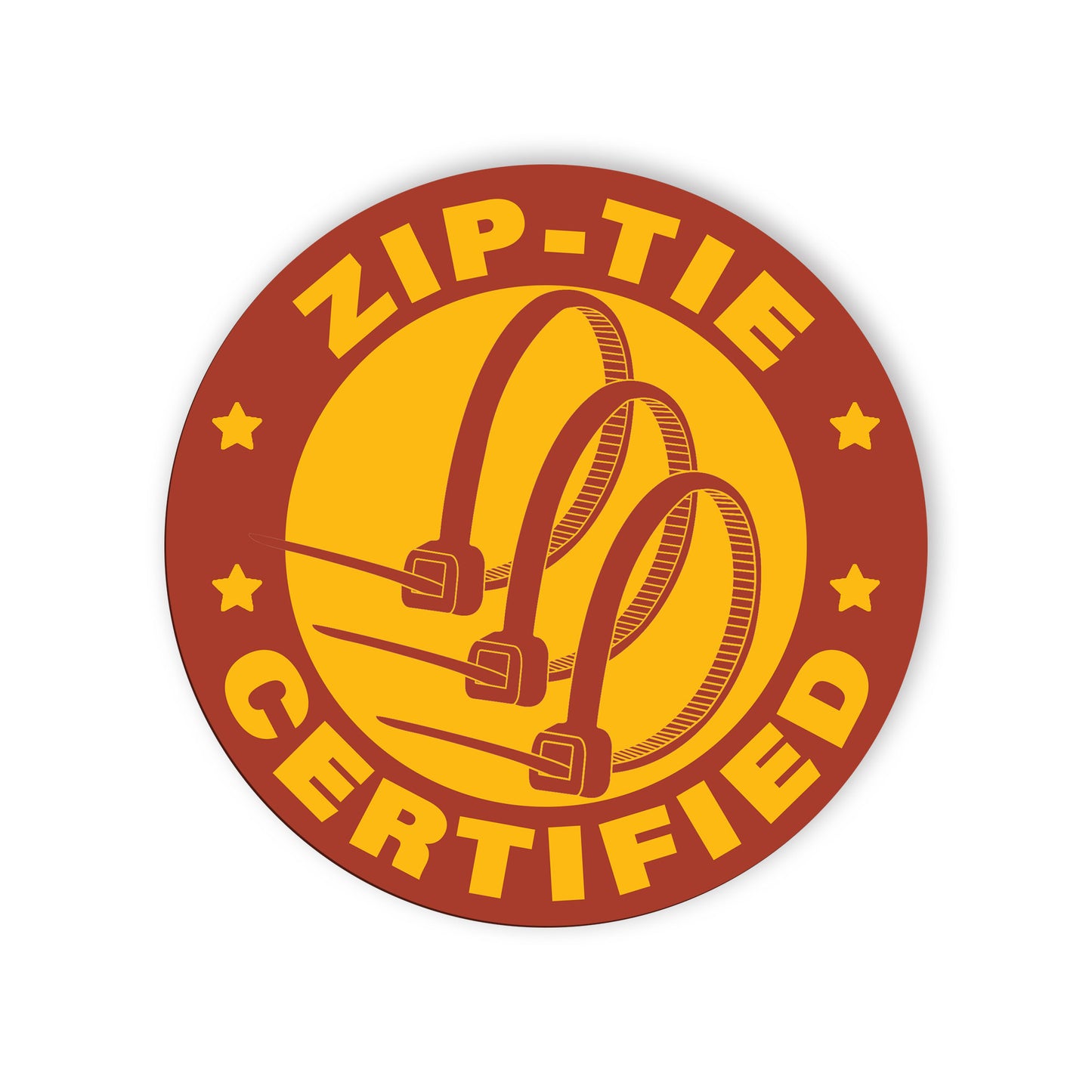 Zip Tie Certified Blue Collar Stickers Funny Technician Fixing Mechanic Sticker