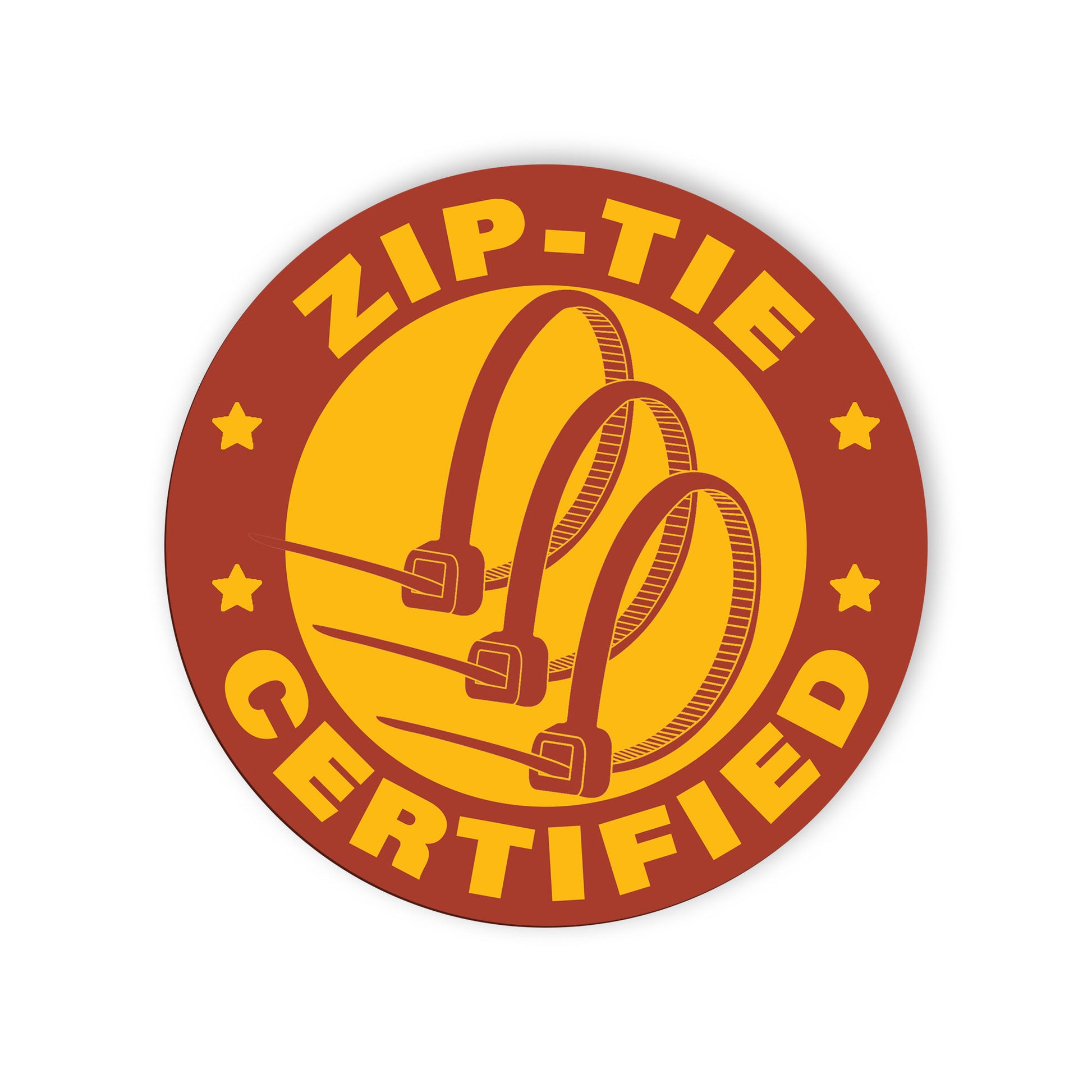 Zip Tie Certified Blue Collar Stickers Funny Technician Fixing Mechanic Sticker