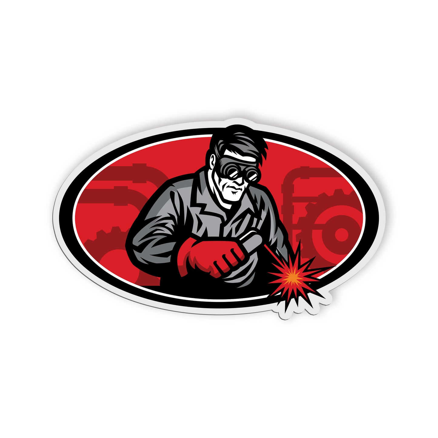 Welder Red Stickers Funny Welding Welder Engineer Blue Collar Stickers Waterproo