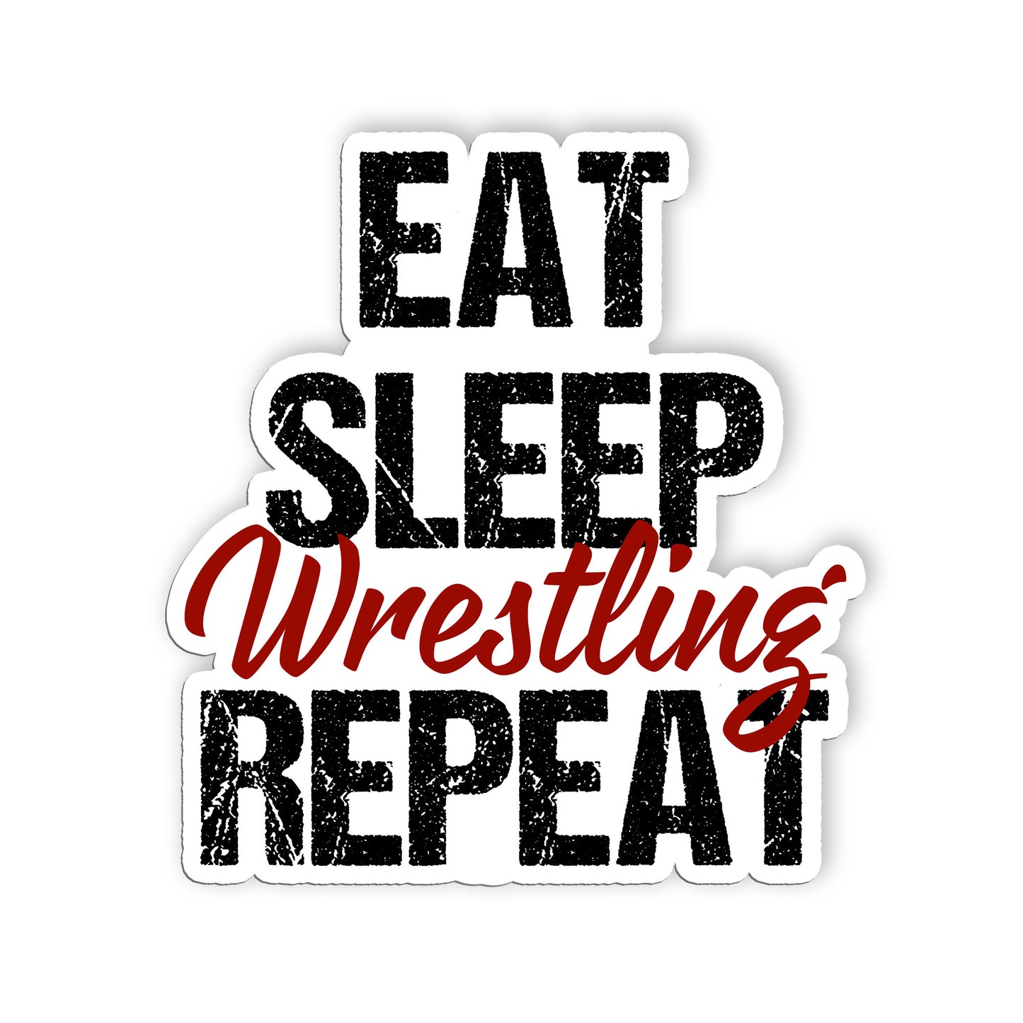 Eat Sleep Repeat Wrestling Sticker Funny Wrestle Saying Sticker Waterproof Vinyl