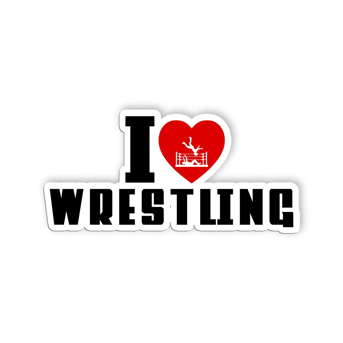 I Love Wrestling Sticker Funny Wrestle Wrester Lover sticker Waterproof Vinyl De