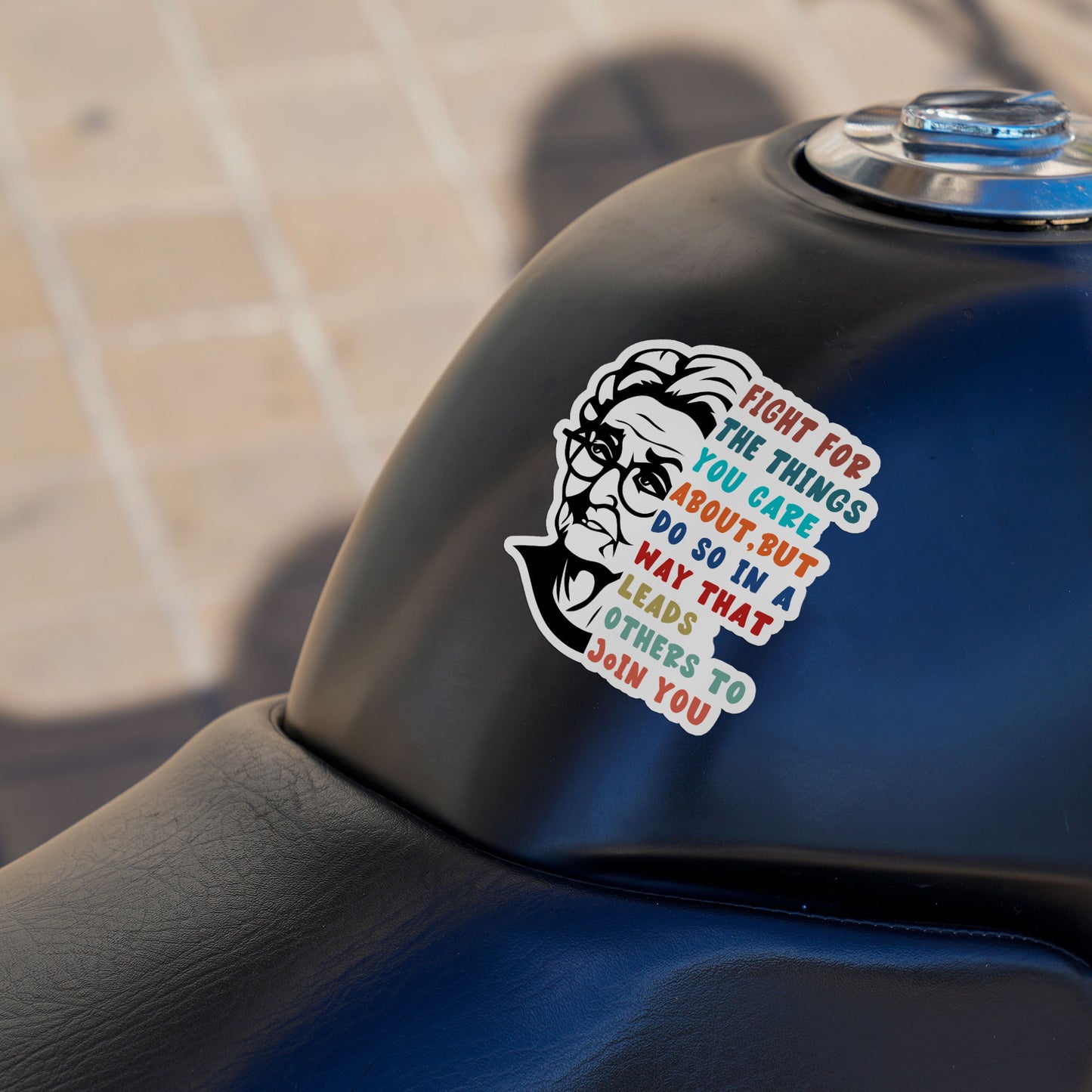 Fight For The Things You Care About Sticker Ruth Bader Ginsburg Quote Stickers Waterproof Vinyl Decals for Car Truck Laptop Helmet Water Bottles Bicycle Luggage Stickers