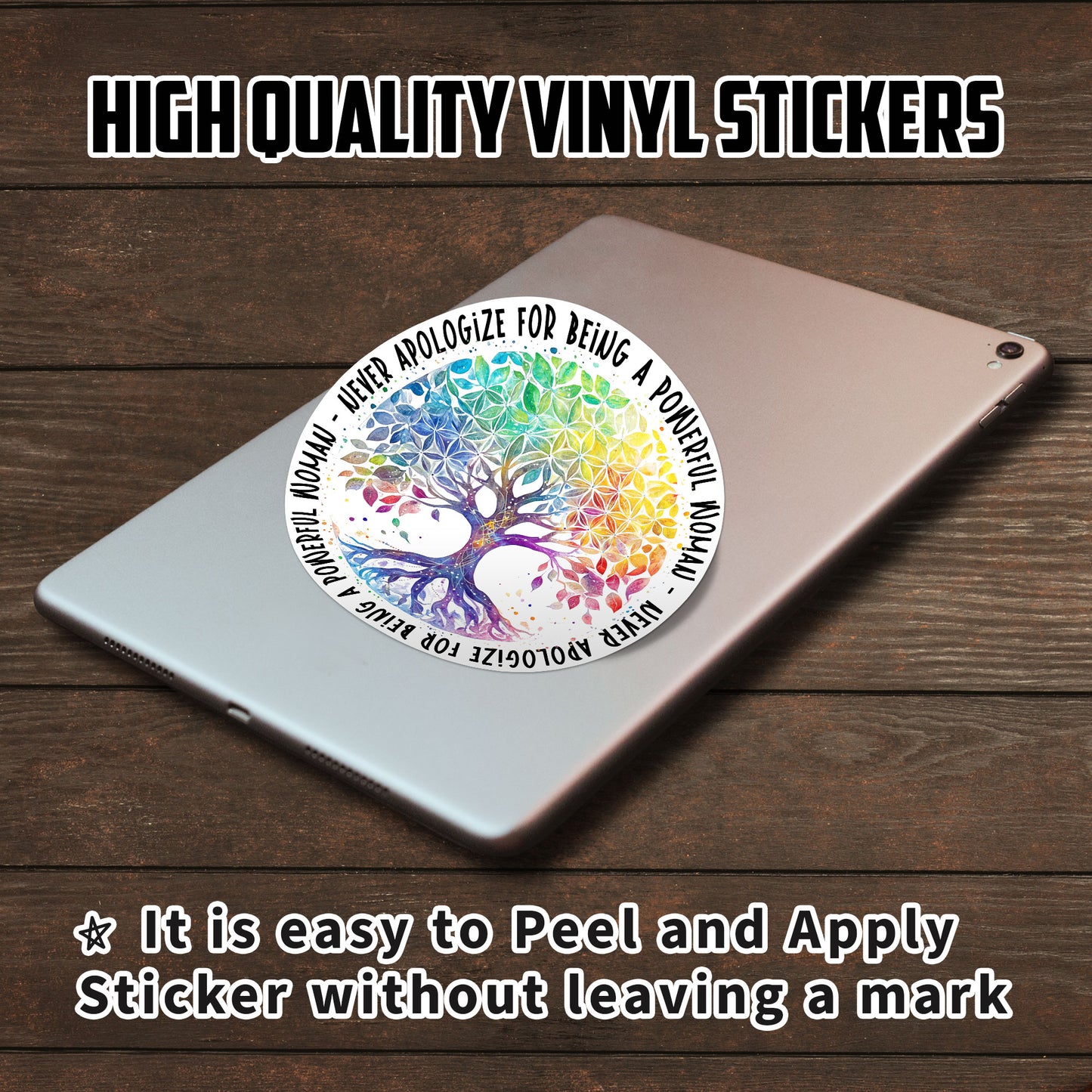 Feminist Sticker Inspirational Quote Stickers Rainbow Mandala Tree Of Life Sticker Waterproof Vinyl Decals for Car Truck Laptop Helmet Water Bottles Bicycle Luggage Stickers