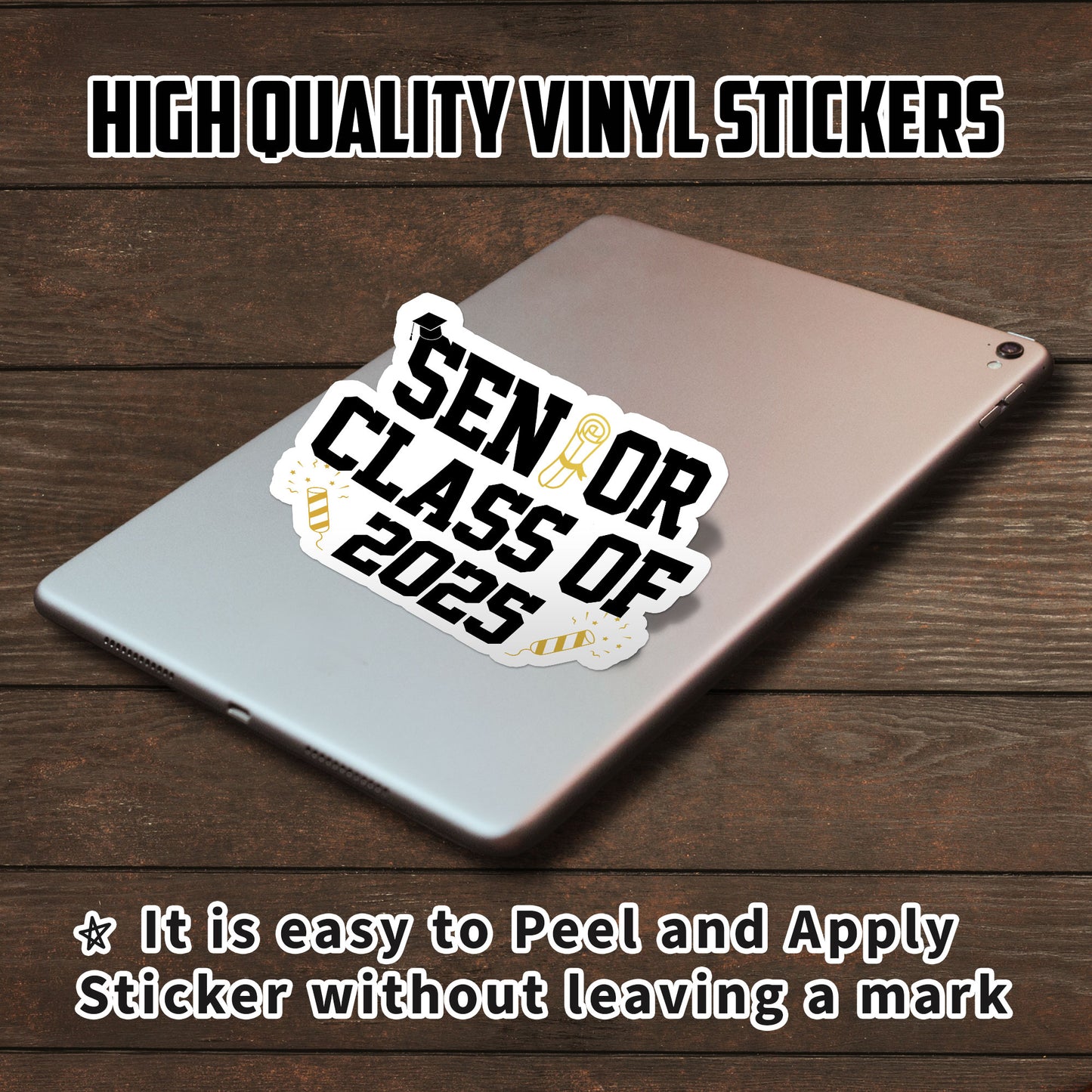 Senior Class Of 2025 Sticker Funny School Sticker Graduation Decoration Stickers Waterproof Vinyl Decals for Car Truck Laptop Helmet Water Bottles Bicycle Luggage Stickers
