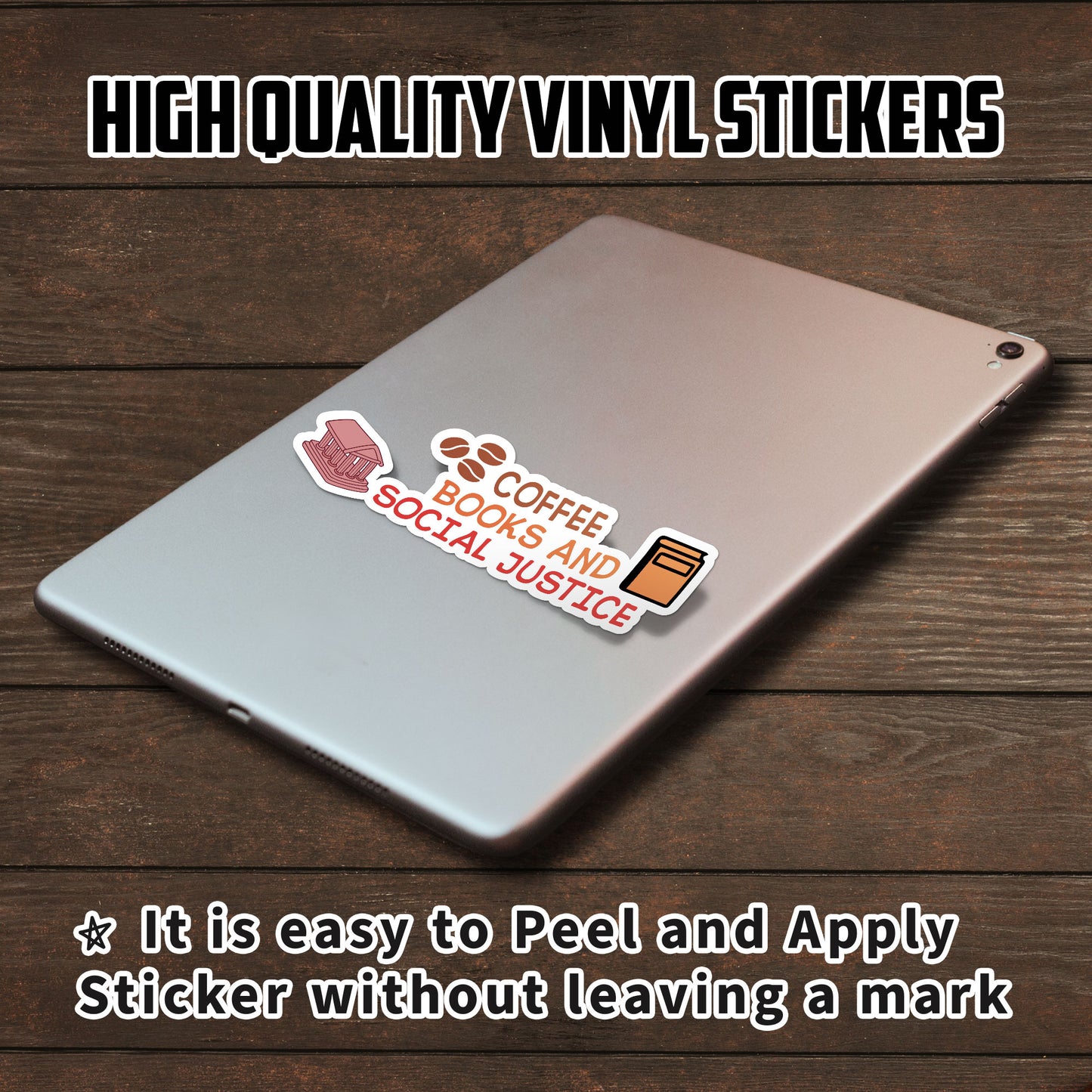 Coffee Books And Social Justice Sticker, Social Justice  Equality  Human Rights, Equal Rights  Feminist  Progressive Stickers