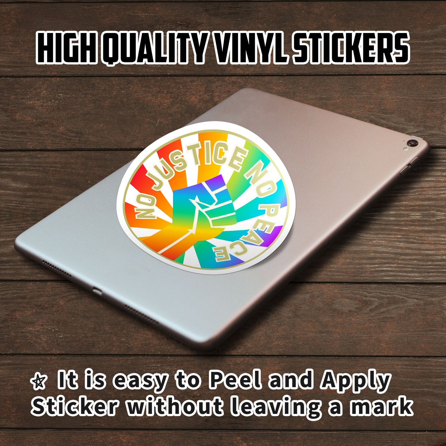 Social Justice No Peace Sticker, Social Justice  Equality  Human Rights, Equal Rights  Feminist  Progressive Stickers