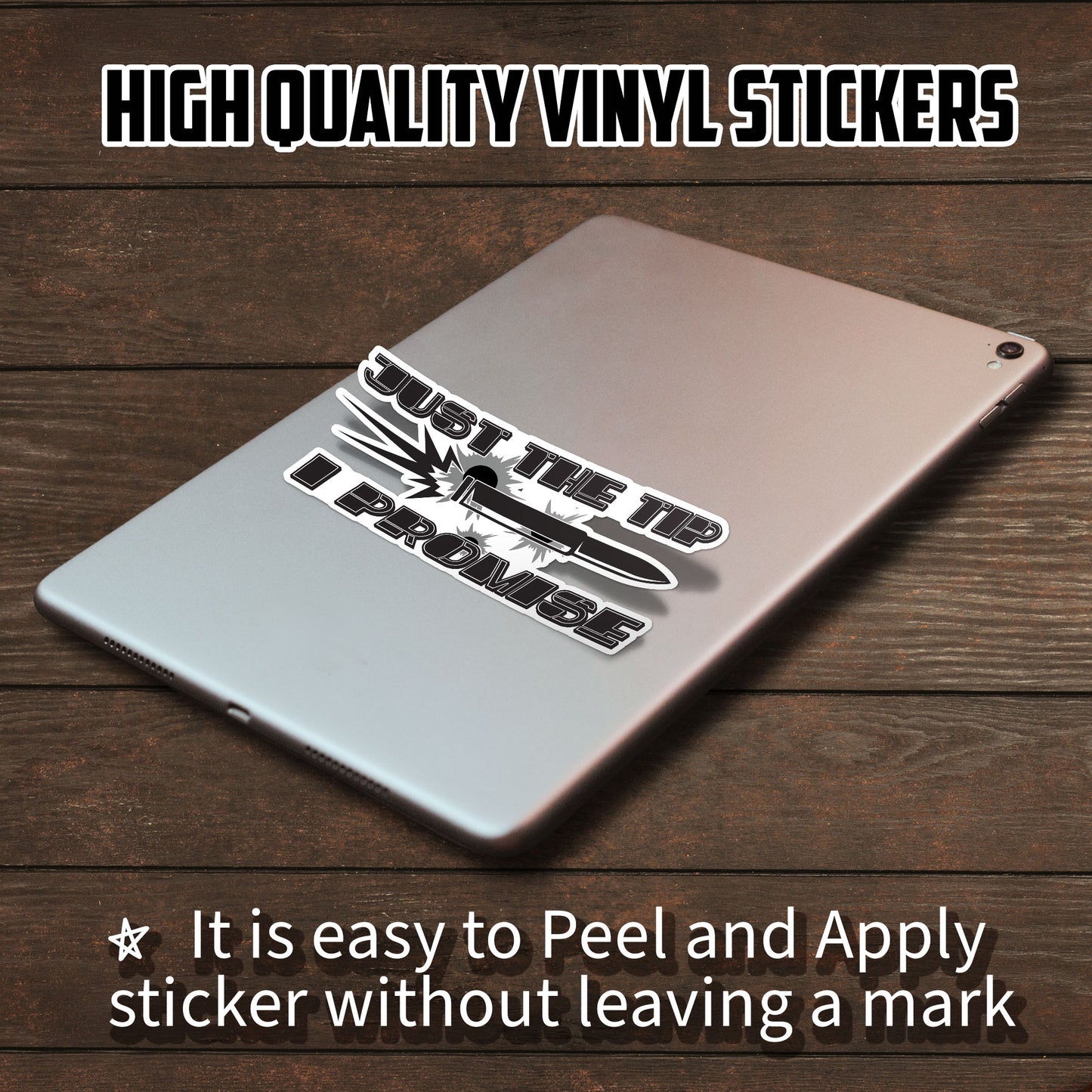 Just The Tips I Promise Stickers Funny Shooting Gun Lover Stickers Waterproof Vinyl Decals for Hard Hat Car Truck Laptop Helmet Water Bottles Bicycle Luggage Stickers