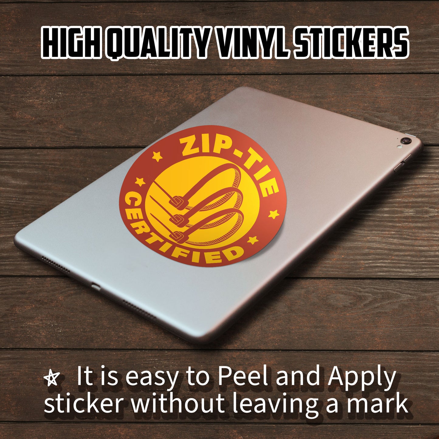 Zip Tie Certified Blue Collar Stickers Funny Technician Fixing Mechanic Sticker Waterproof Vinyl Decals for Hard Hat Car Truck Laptop Helmet Water Bottle Stickers