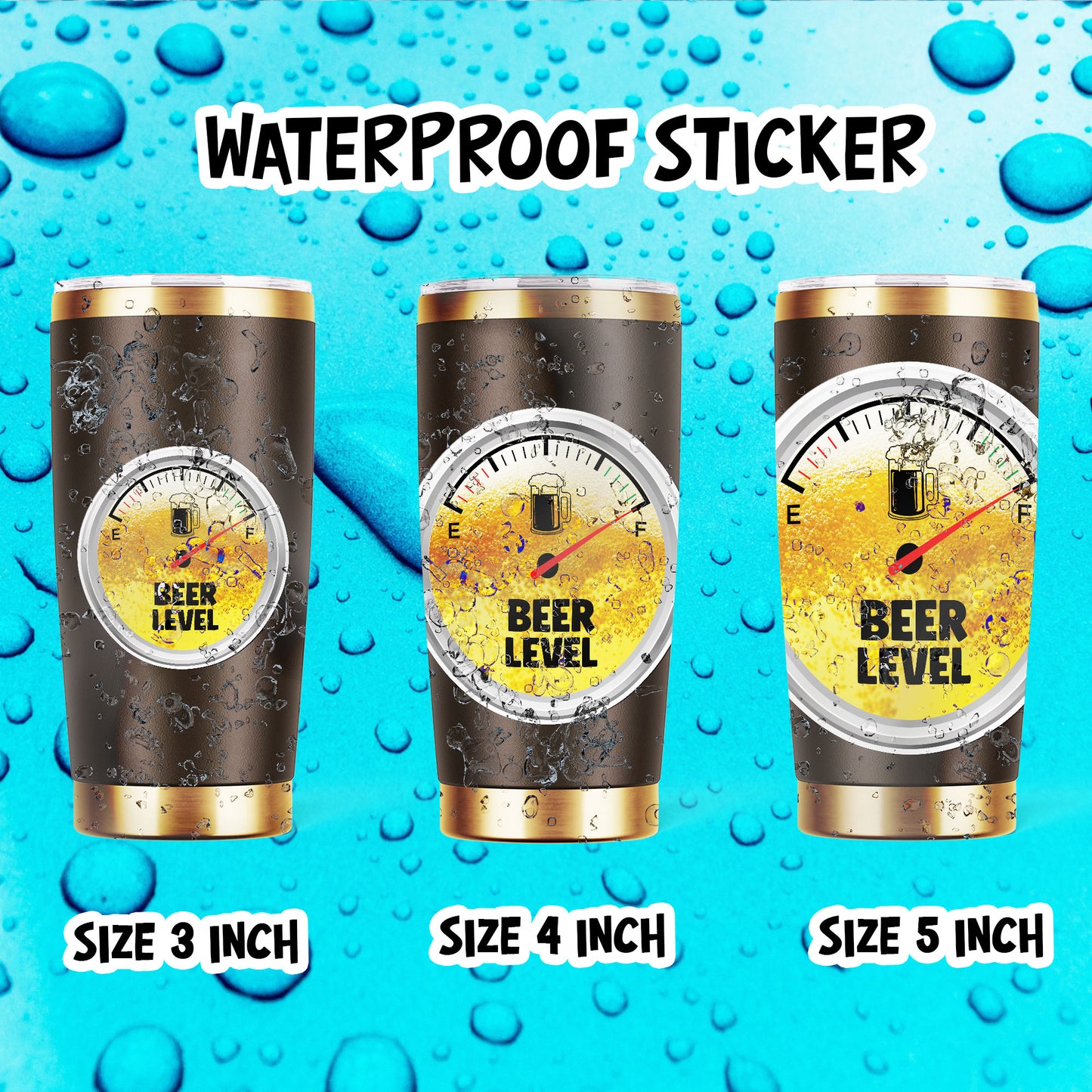 Beer Levels Full Funny Stickers Funny Beer Love Warning Stickers Waterproof Vinyl Decals for Hard Hat Car Truck Laptop Helmet Water Bottle Stickers