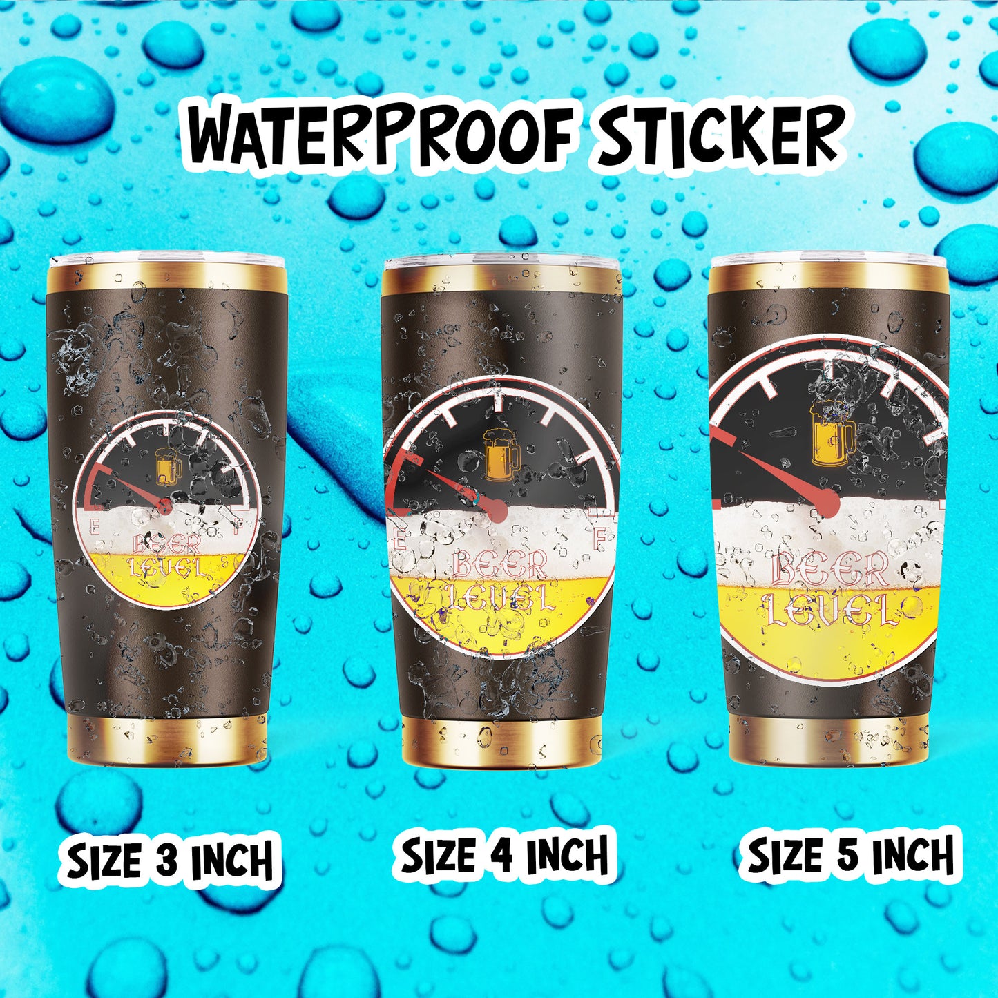 Beer Levels Low Sticker Funny Beer Love Warning Stickers Waterproof Vinyl Decals for Hard Hat Car Truck Laptop Helmet Water Bottles Bicycle Luggage Stickers
