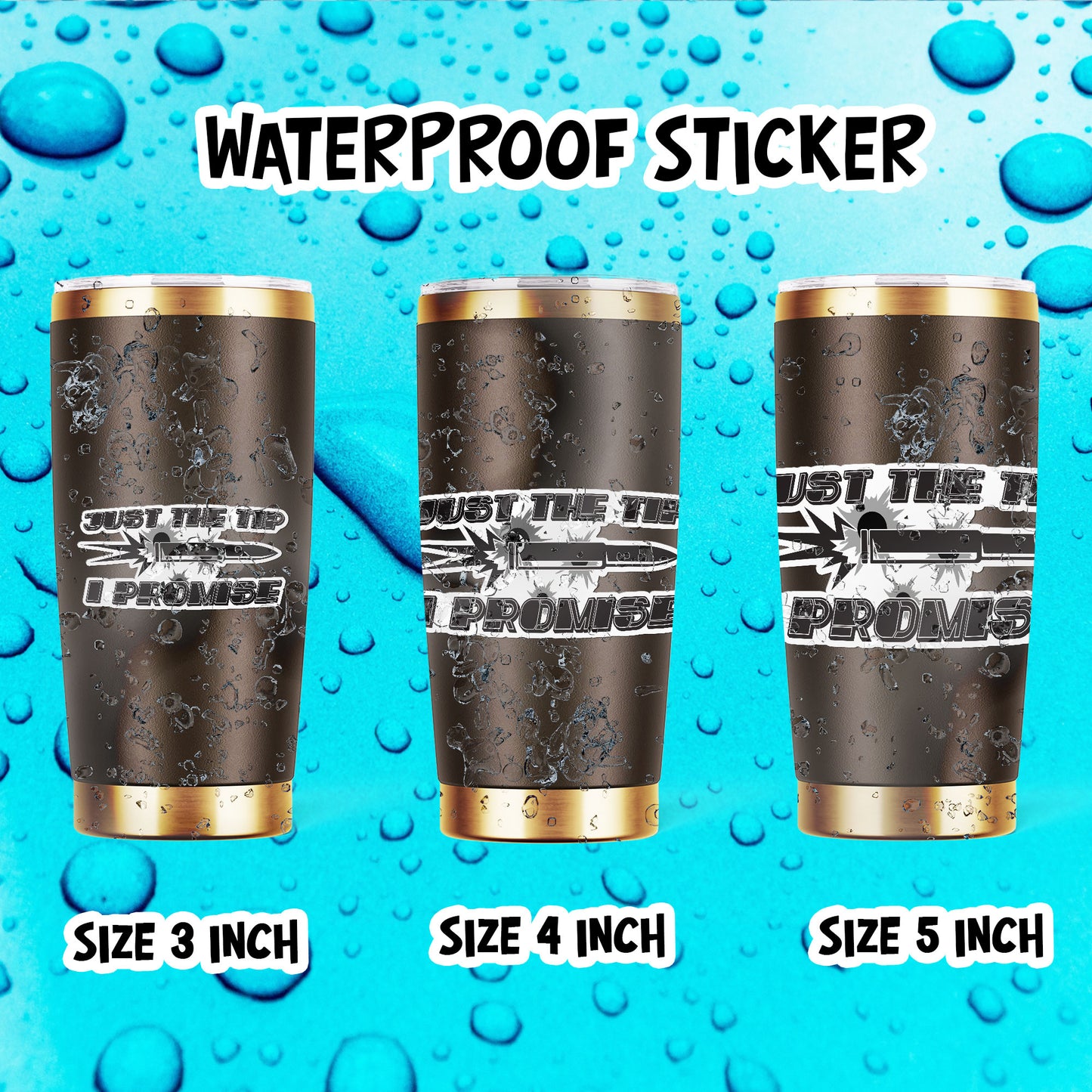 Just The Tips I Promise Stickers Funny Shooting Gun Lover Stickers Waterproof Vinyl Decals for Hard Hat Car Truck Laptop Helmet Water Bottles Bicycle Luggage Stickers