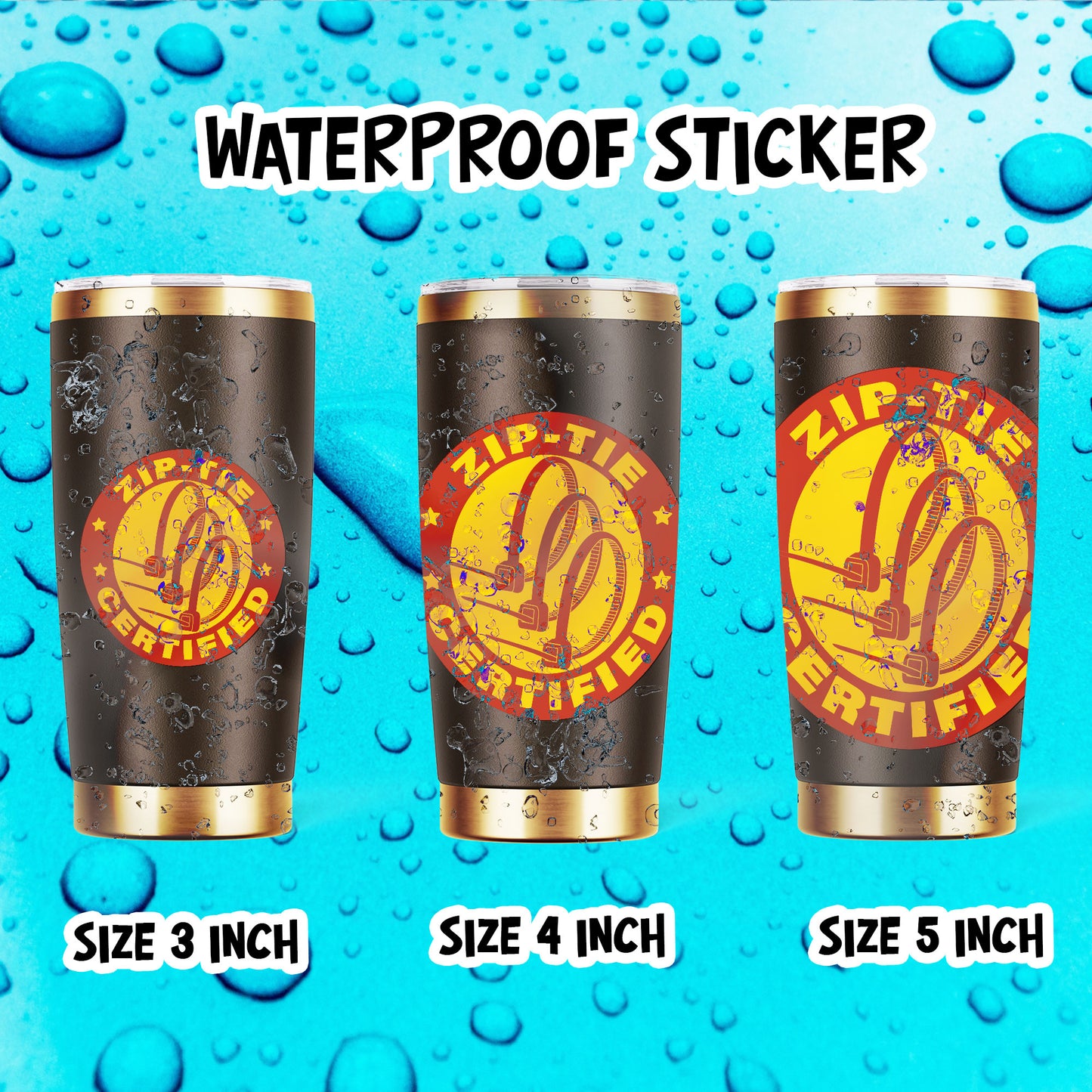 Zip Tie Certified Blue Collar Stickers Funny Technician Fixing Mechanic Sticker Waterproof Vinyl Decals for Hard Hat Car Truck Laptop Helmet Water Bottle Stickers