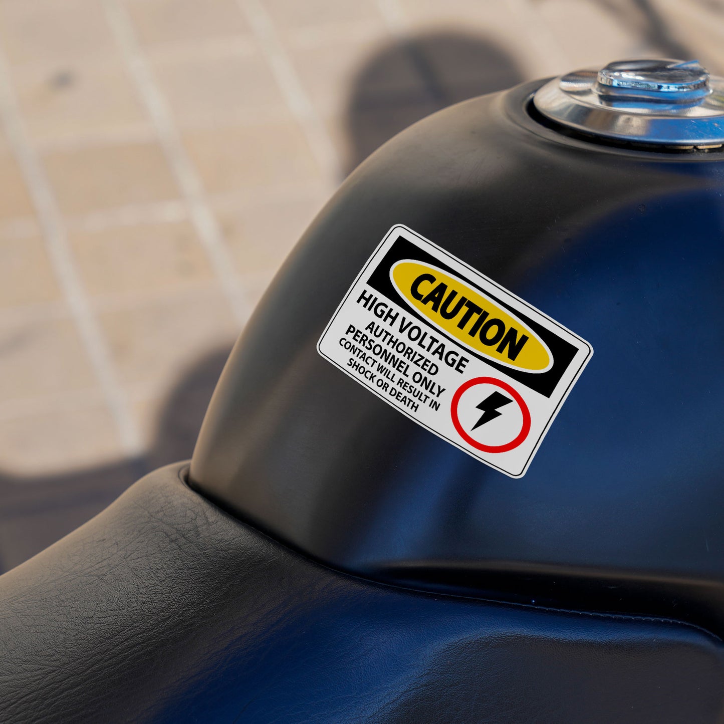 Caution High Voltage Stickers Shock Or Death Warning Eliectrician Stickers Waterproof Vinyl Decals for Car Truck Laptop Helmet Water Bottles Bicycle Luggage Stickers