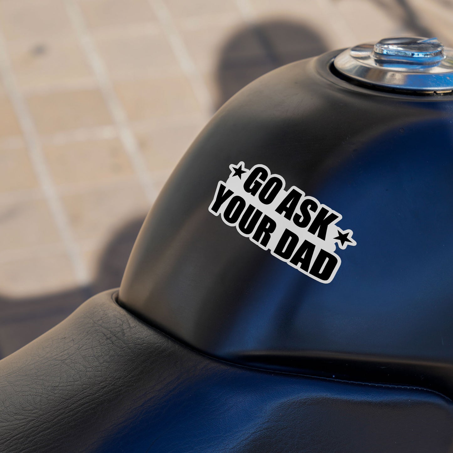 Go Ask Your Dad Sticker Funny Mom Dad Parenting Joke Stickers Waterproof Vinyl Decals for Car Truck Laptop Helmet Hardhats Water Bottles Bicycle Luggage, Blue Collar Stickers