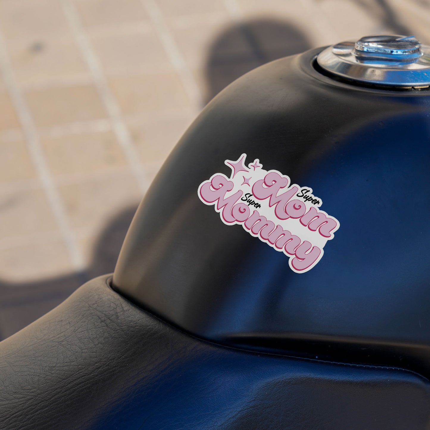 Super Mom Super Mommy Sticker Happy Mother Day Funny Mama Stickers Waterproof Vinyl Decals for Car Truck Laptop Helmet Hardhats Water Bottles Bicycle Luggage, Blue Collar Stickers