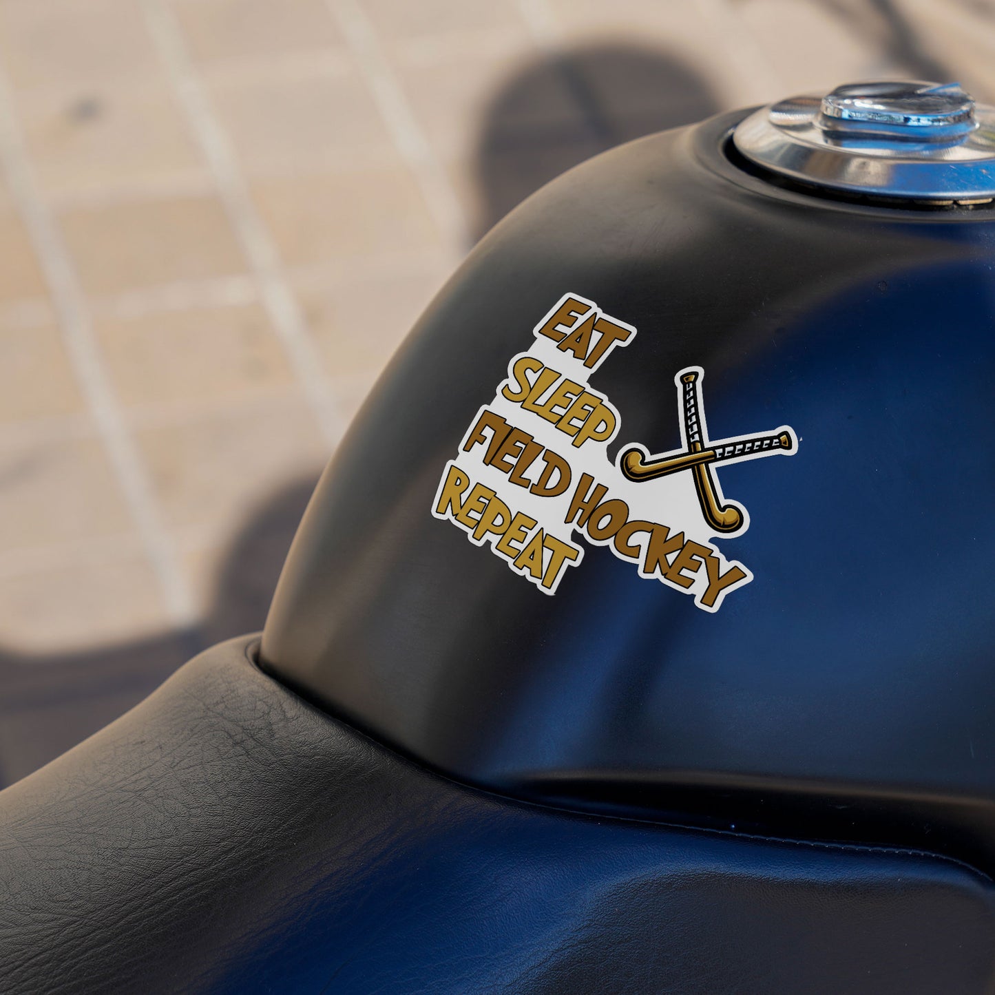 Eat Sleep Field Hockey Repeat Stickers Funny Hockey Lover Stickers Waterproof Vinyl Decals for Car Truck Laptop Helmet Water Bottles Bicycle Luggage Stickers