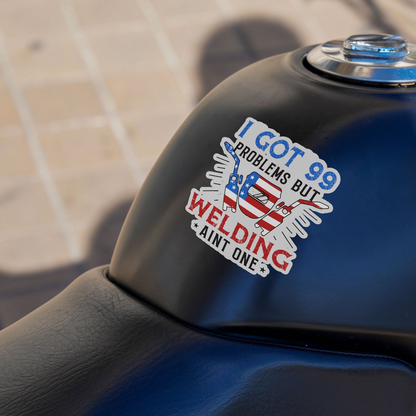 I Got 99 Problems But Welding Aint One Stickers Funny Welder Blue Collar Stickers Waterproof Vinyl Decals for Car Truck Laptop Helmet Water Bottles Bicycle Luggage Stickers