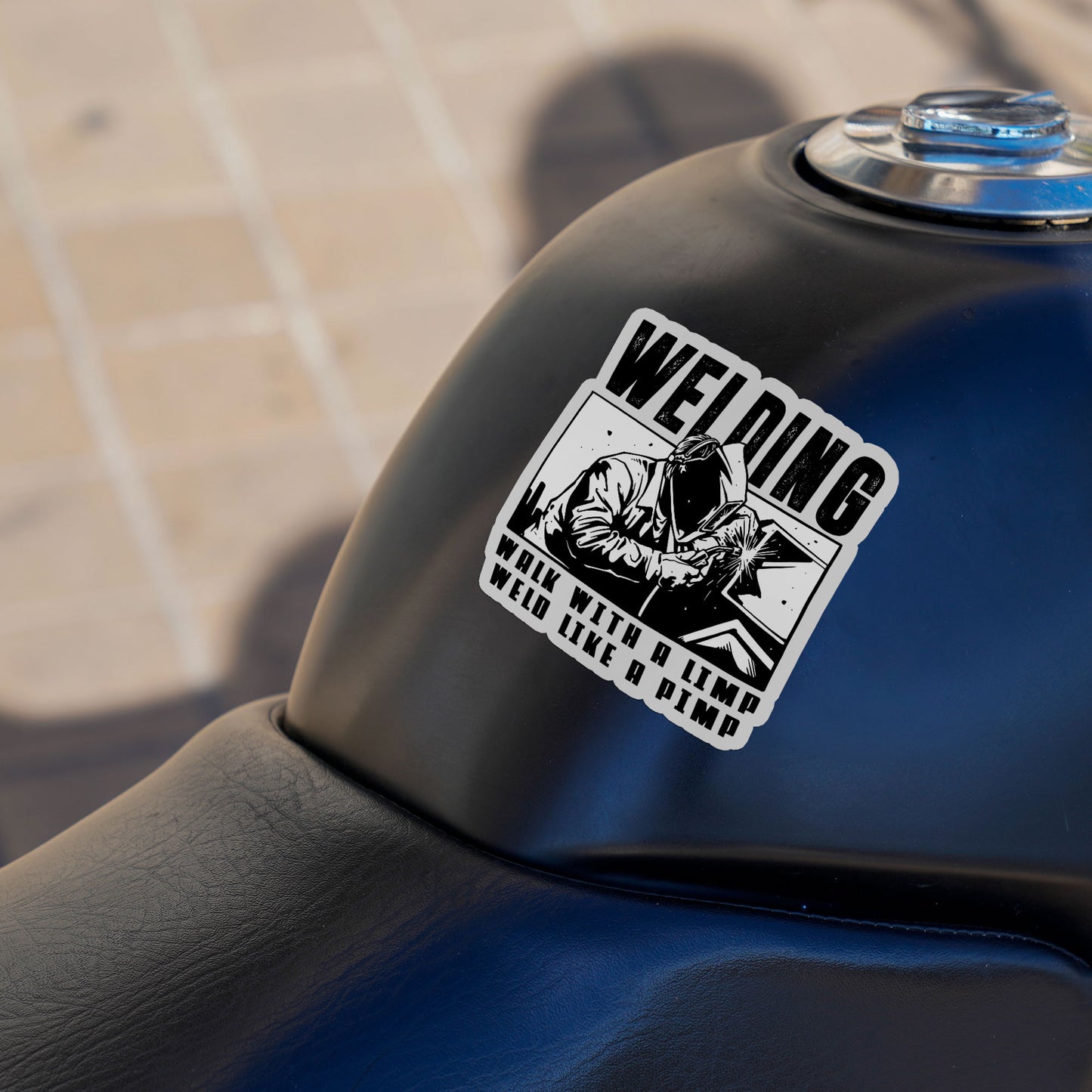 Welding Walk With A Limp Weld Like A Pimp Sticker Blue Collar Engineer Welder Stickers Waterproof Vinyl Decals for Car Truck Laptop Helmet Water Bottles Bicycle Luggage Stickers