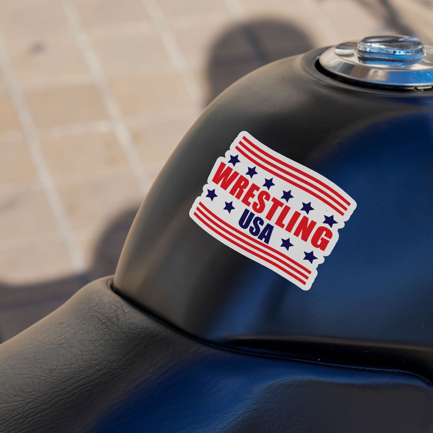 Wrestling USA Sticker Funny Wrestling Motivational Sport Stickers Waterproof Vinyl Decals for Car Truck Laptop Helmet Hardhats Water Bottles Bicycle Luggage, Blue Collar Stickers