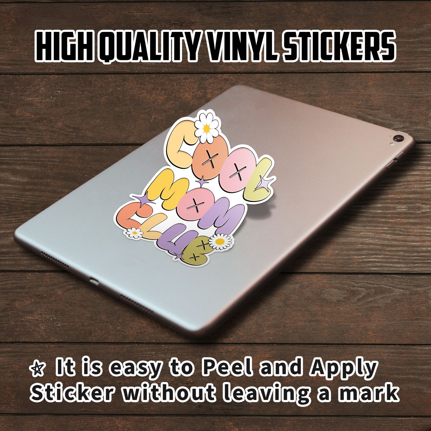 Cool Mom Club Stickers Happy Mother Day Sticker Pretty Mom Mama Decal Waterproof Vinyl Decals for Car Truck Laptop Helmet Hardhats Water Bottles Bicycle Luggage, Blue Collar Stickers