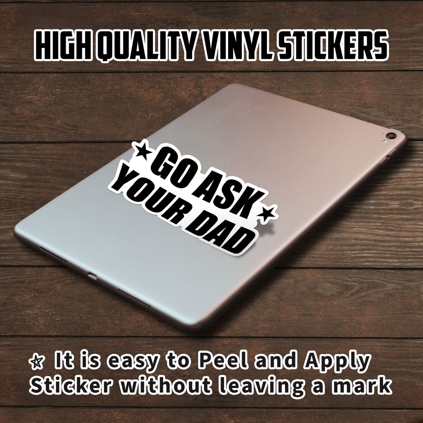 Go Ask Your Dad Sticker Funny Mom Dad Parenting Joke Stickers Waterproof Vinyl Decals for Car Truck Laptop Helmet Hardhats Water Bottles Bicycle Luggage, Blue Collar Stickers
