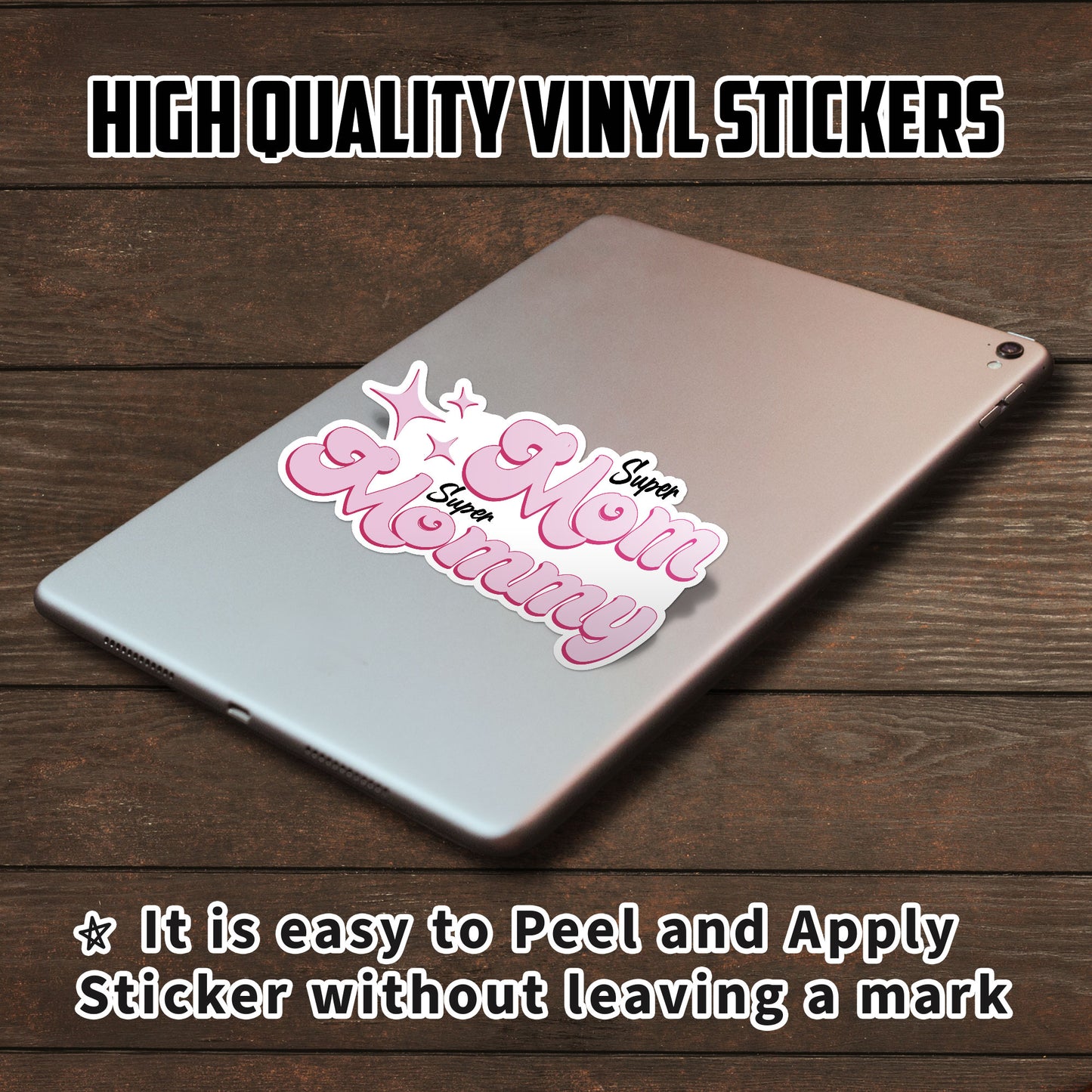 Super Mom Super Mommy Sticker Happy Mother Day Funny Mama Stickers Waterproof Vinyl Decals for Car Truck Laptop Helmet Hardhats Water Bottles Bicycle Luggage, Blue Collar Stickers