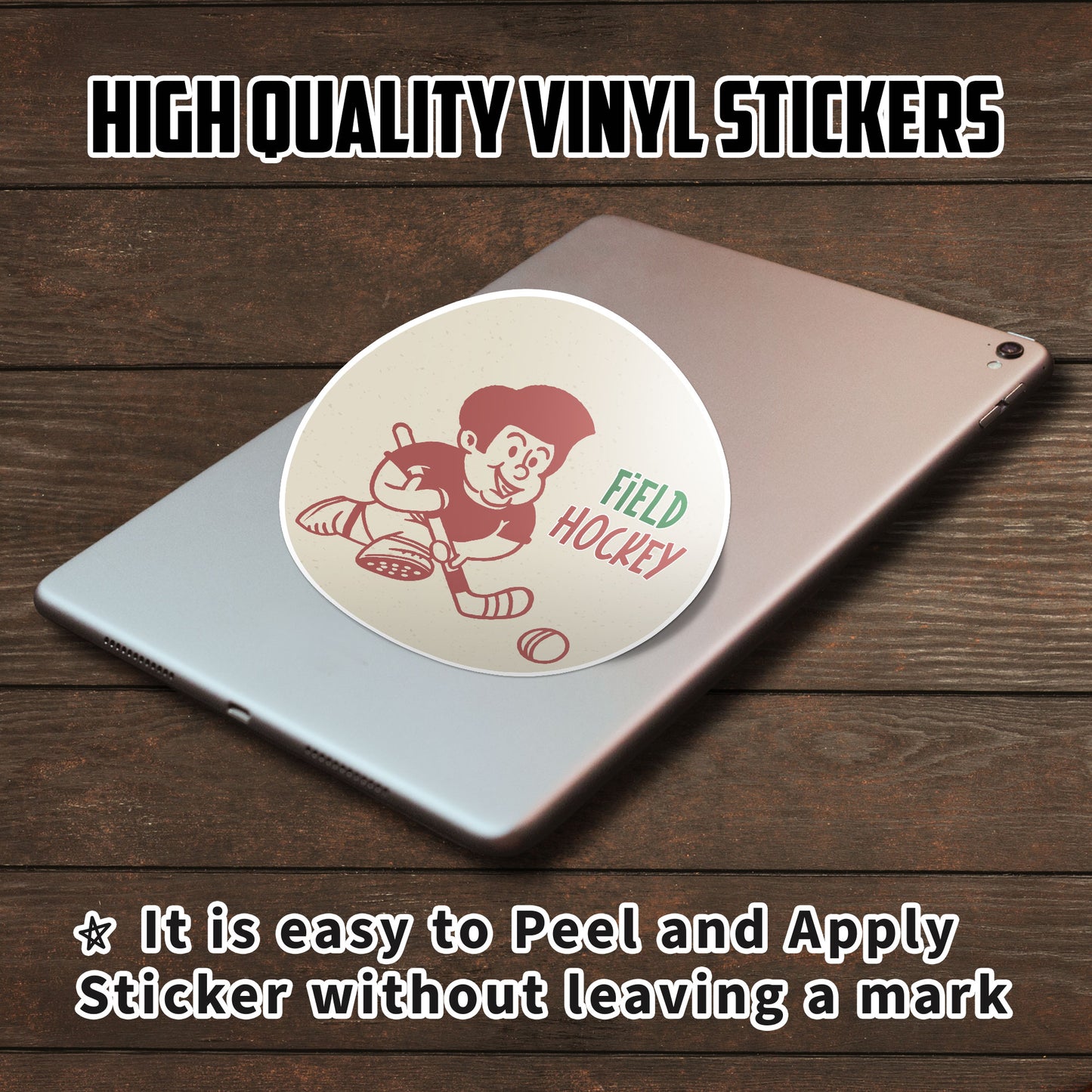 Field Hockey Funny Hockey Player Stickers Field Hockey Ball Decal Waterproof Vinyl Decals for Car Truck Laptop Helmet Water Bottles Bicycle Luggage Stickers