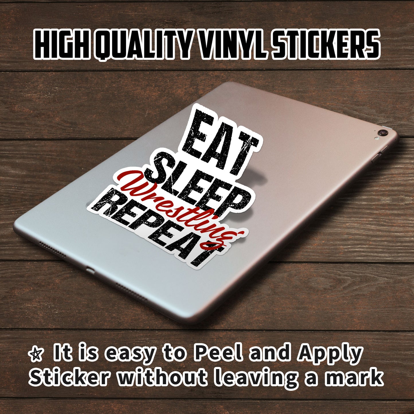 Eat Sleep Repeat Wrestling Sticker Funny Wrestle Saying Sticker Waterproof Vinyl Decals for Car Truck Laptop Helmet Hardhats Water Bottles Bicycle Luggage, Blue Collar Stickers