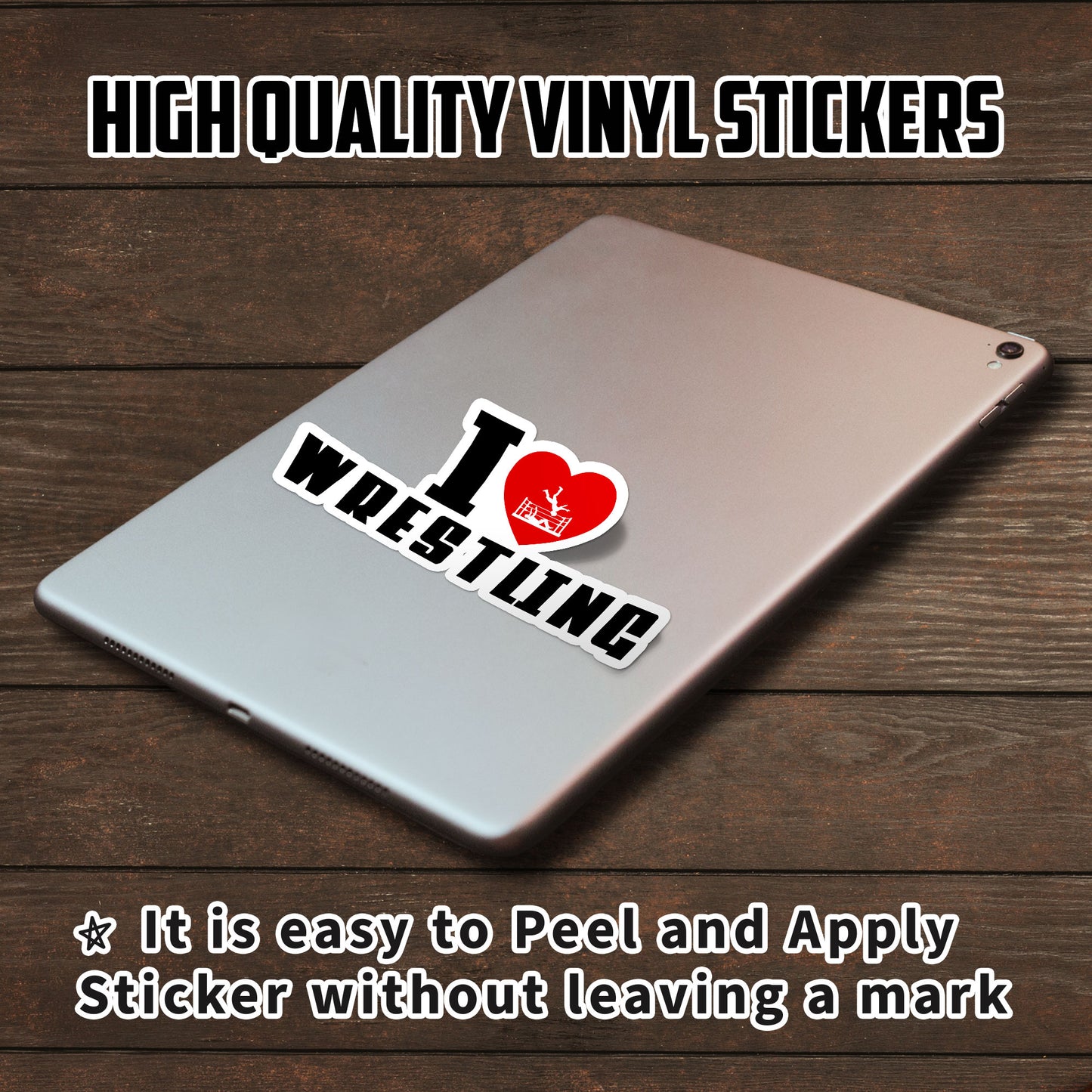 I Love Wrestling Sticker Funny Wrestle Wrester Lover sticker Waterproof Vinyl Decals for Car Truck Laptop Helmet Hardhats Water Bottles Bicycle Luggage, Blue Collar Stickers