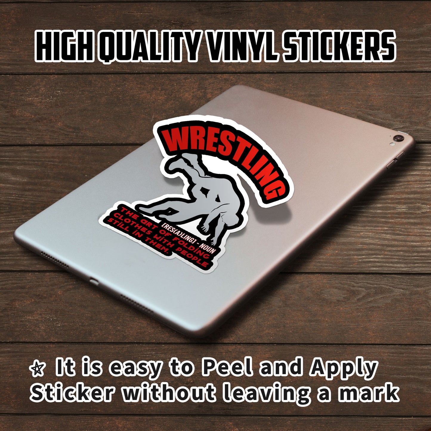 Wrestling The Art Of Folding Clothes Sticker Funny Wrestling Definition Stickers Waterproof Vinyl Decals for Car Truck Laptop Helmet Hardhats Water Bottles Bicycle Luggage, Blue Collar Stickers