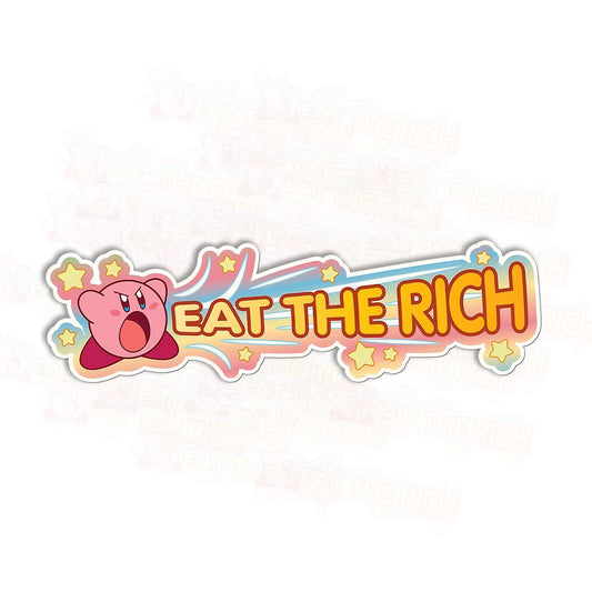 Eat The Rich Sticker: Weatherproof Vinyl Decal for Laptop, Water Bottle