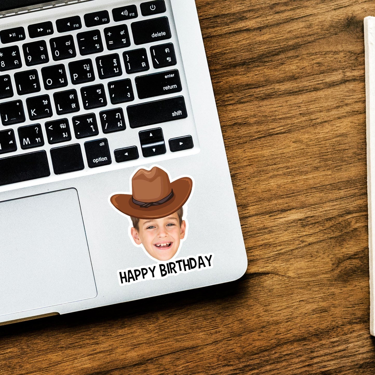 Personalized Cowboy Photo Stickers: Custom Party Favors